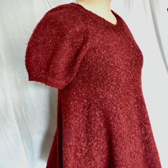 Max Azria Brown Short-sleeved Trapeze A-line Wool Sweater Top XS - Picture 3 of 5